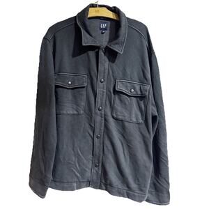 GAP Men‎ XL Heavyweight Fleece Shirt Jacket Gray